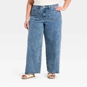 Nwot Women's Highest-Rise Sailor Straight Jeans - Universal Thread Medium Wash